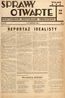 Sprawy Otwarte : dwutygodnik kulturalno-społeczny. 1938, nr 10