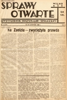 Sprawy Otwarte : dwutygodnik kulturalno-społeczny. 1938, nr 22