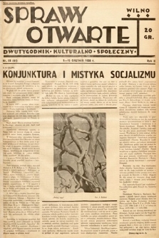 Sprawy Otwarte : dwutygodnik kulturalno-społeczny. 1938, nr 23
