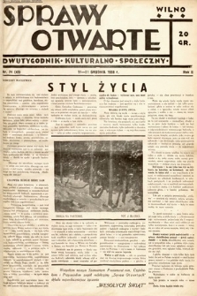 Sprawy Otwarte : dwutygodnik kulturalno-społeczny. 1938, nr 24