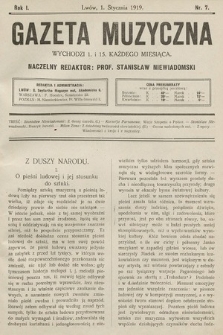 Gazeta Muzyczna. R.1, nr 7