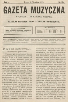 Gazeta Muzyczna. R.1, nr 23