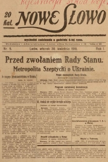 Nowe Słowo. 1918, nr 9