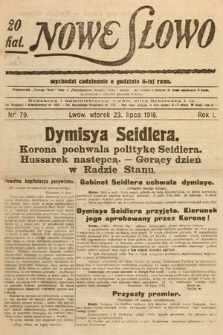 Nowe Słowo. 1918, nr 79