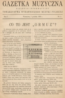 Gazetka Muzyczna : biuletyn Towarzystwa Wydawniczego Muzyki Polskiej. 1936, nr 2