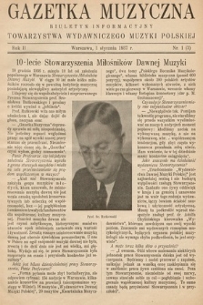 Gazetka Muzyczna : biuletyn Towarzystwa Wydawniczego Muzyki Polskiej. 1937, nr 1