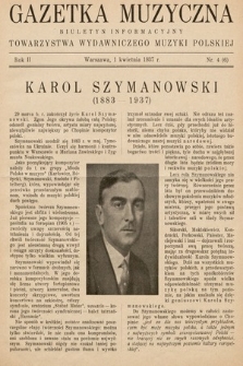 Gazetka Muzyczna : biuletyn Towarzystwa Wydawniczego Muzyki Polskiej. 1937, nr 4