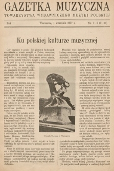 Gazetka Muzyczna : biuletyn Towarzystwa Wydawniczego Muzyki Polskiej. 1937, nr 7-9