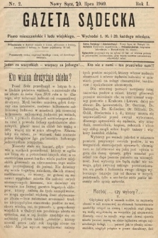 Gazeta Sądecka : pismo mieszczańskie i ludu wiejskiego. 1909, nr 2