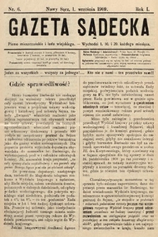 Gazeta Sądecka : pismo mieszczańskie i ludu wiejskiego. 1909, nr 6