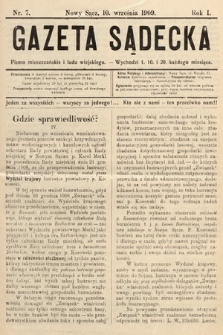 Gazeta Sądecka : pismo mieszczańskie i ludu wiejskiego. 1909, nr 7