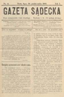 Gazeta Sądecka : pismo mieszczańskie i ludu wiejskiego. 1909, nr 11