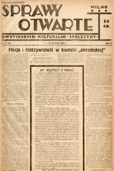 Sprawy Otwarte : dwutygodnik kulturalno-społeczny. 1939, nr 3