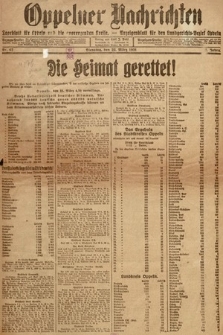 Oppelner Nachrichten : Tageblatt für Oppeln und die grenzenden Kreise : Anzeigenblatt für den Landgerichts-Bezrik Oppeln. 1921, nr 67