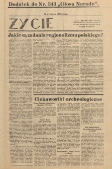 Życie : bezpłatny naukowo-popularny ilustrowany dodatek Głosu Narodu : dodatek do nr 343 „Głosu Narodu”