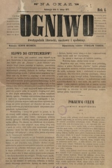 Ogniwo : dwutygodnik literacki, naukowy i społeczny. 1877, nr 1