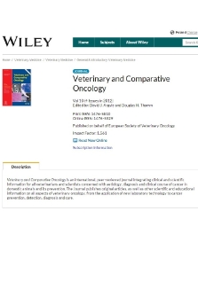 Veterinary and comparative oncology