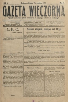Gazeta Wieczorna. 1915, nr 1