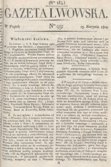 Gazeta Lwowska. 1819, nr 93