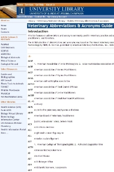 Veterinary abbreviations and acronyms