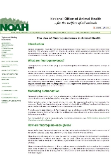Use of fluoroquinolones in animal health