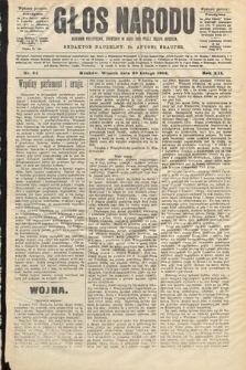 Głos Narodu : dziennik polityczny, założony w roku 1893 przez Józefa Rogosza (wydanie poranne). 1904, nr 54