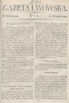 Gazeta Lwowska. 1819, nr 111