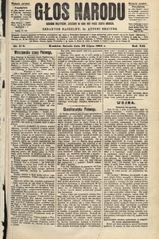 Głos Narodu : dziennik polityczny, założony w roku 1893 przez Józefa Rogosza (wydanie poranne). 1904, nr 210