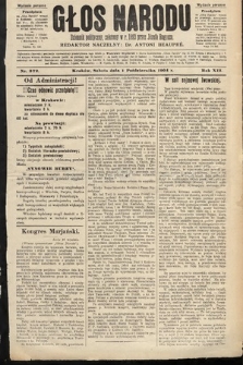 Głos Narodu : dziennik polityczny, założony w roku 1893 przez Józefa Rogosza (wydanie poranne). 1904, nr 272