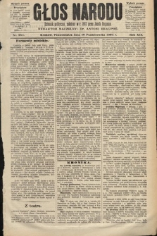 Głos Narodu : dziennik polityczny, założony w roku 1893 przez Józefa Rogosza (wydanie poranne). 1904, nr 281