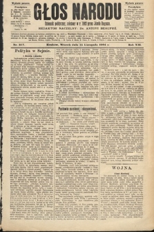 Głos Narodu : dziennik polityczny, założony w roku 1893 przez Józefa Rogosza (wydanie poranne). 1904, nr 317