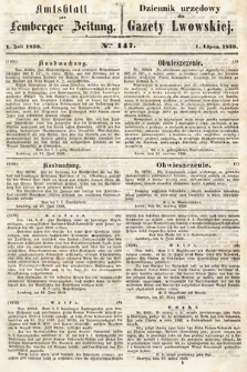 Amtsblatt zur Lemberger Zeitung = Dziennik Urzędowy do Gazety Lwowskiej. 1859, nr 147