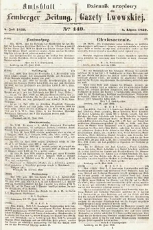 Amtsblatt zur Lemberger Zeitung = Dziennik Urzędowy do Gazety Lwowskiej. 1859, nr 149