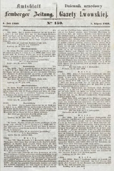 Amtsblatt zur Lemberger Zeitung = Dziennik Urzędowy do Gazety Lwowskiej. 1859, nr 150