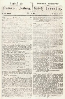 Amtsblatt zur Lemberger Zeitung = Dziennik Urzędowy do Gazety Lwowskiej. 1859, nr 154