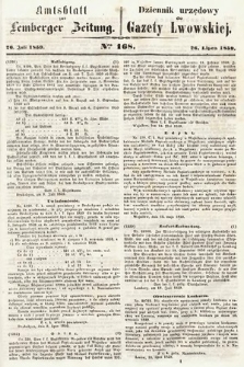 Amtsblatt zur Lemberger Zeitung = Dziennik Urzędowy do Gazety Lwowskiej. 1859, nr 168