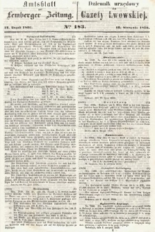 Amtsblatt zur Lemberger Zeitung = Dziennik Urzędowy do Gazety Lwowskiej. 1859, nr 183