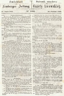 Amtsblatt zur Lemberger Zeitung = Dziennik Urzędowy do Gazety Lwowskiej. 1859, nr 184