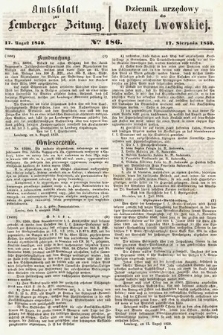 Amtsblatt zur Lemberger Zeitung = Dziennik Urzędowy do Gazety Lwowskiej. 1859, nr 186