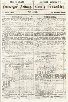 Amtsblatt zur Lemberger Zeitung = Dziennik Urzędowy do Gazety Lwowskiej. 1859, nr 189
