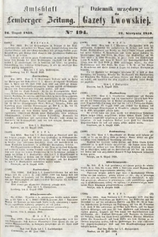 Amtsblatt zur Lemberger Zeitung = Dziennik Urzędowy do Gazety Lwowskiej. 1859, nr 194