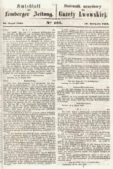 Amtsblatt zur Lemberger Zeitung = Dziennik Urzędowy do Gazety Lwowskiej. 1859, nr 197