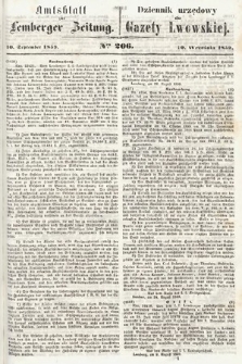 Amtsblatt zur Lemberger Zeitung = Dziennik Urzędowy do Gazety Lwowskiej. 1859, nr 206