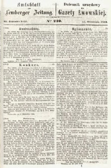 Amtsblatt zur Lemberger Zeitung = Dziennik Urzędowy do Gazety Lwowskiej. 1859, nr 210
