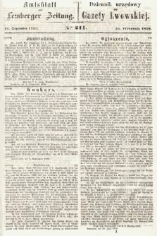 Amtsblatt zur Lemberger Zeitung = Dziennik Urzędowy do Gazety Lwowskiej. 1859, nr 211