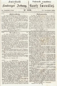 Amtsblatt zur Lemberger Zeitung = Dziennik Urzędowy do Gazety Lwowskiej. 1859, nr 212