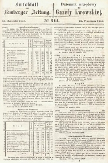 Amtsblatt zur Lemberger Zeitung = Dziennik Urzędowy do Gazety Lwowskiej. 1859, nr 214