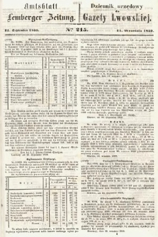 Amtsblatt zur Lemberger Zeitung = Dziennik Urzędowy do Gazety Lwowskiej. 1859, nr 215