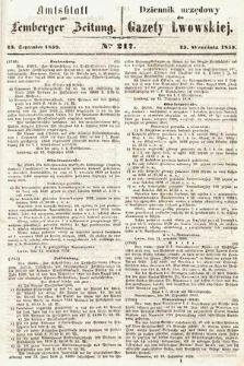 Amtsblatt zur Lemberger Zeitung = Dziennik Urzędowy do Gazety Lwowskiej. 1859, nr 217