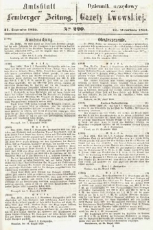 Amtsblatt zur Lemberger Zeitung = Dziennik Urzędowy do Gazety Lwowskiej. 1859, nr 220